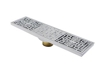 715051 71505101 淋浴房卫生间长条盖隐行仿古全铜防臭长地漏