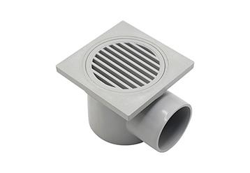 711094 71109401 厂家供应家用PVC灰色侧排方形塑料地漏